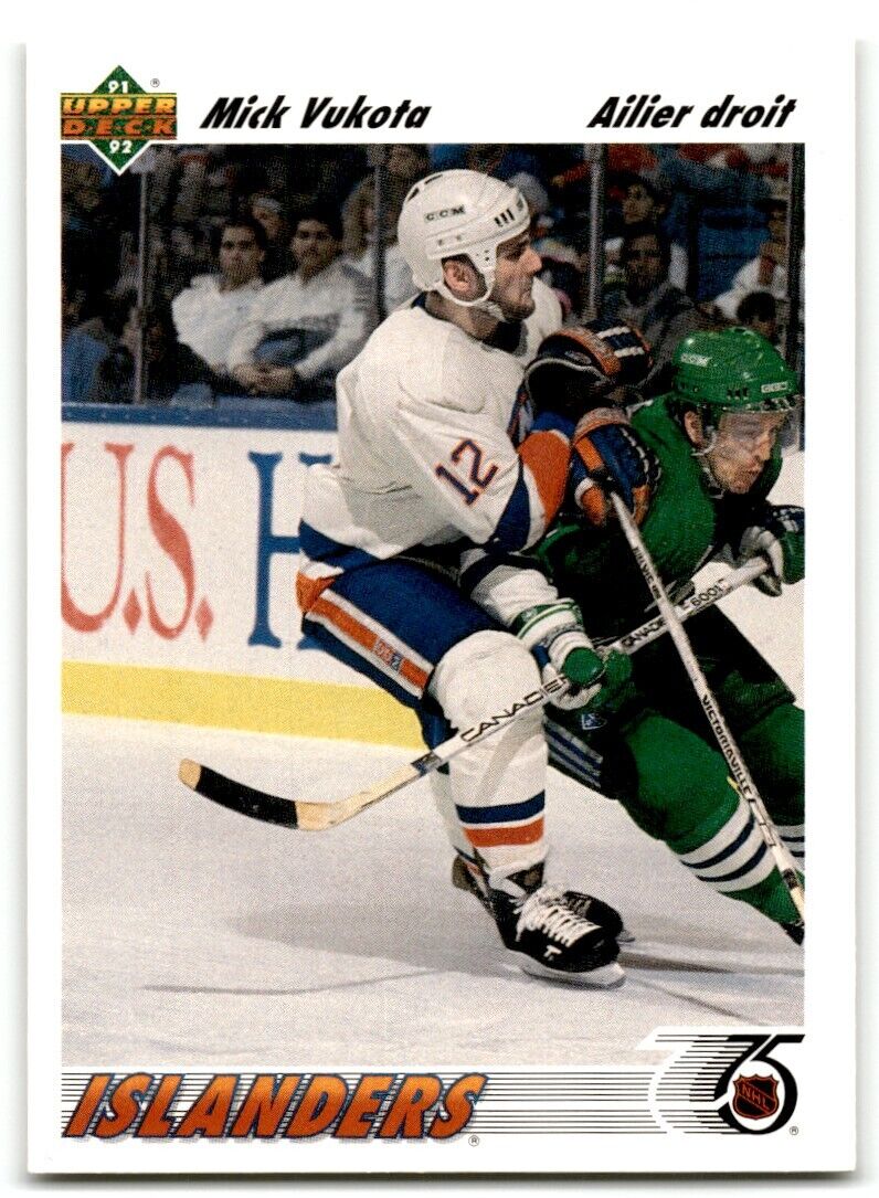 1991-92 Upper Deck French Mick Vukota New York Islanders #135B