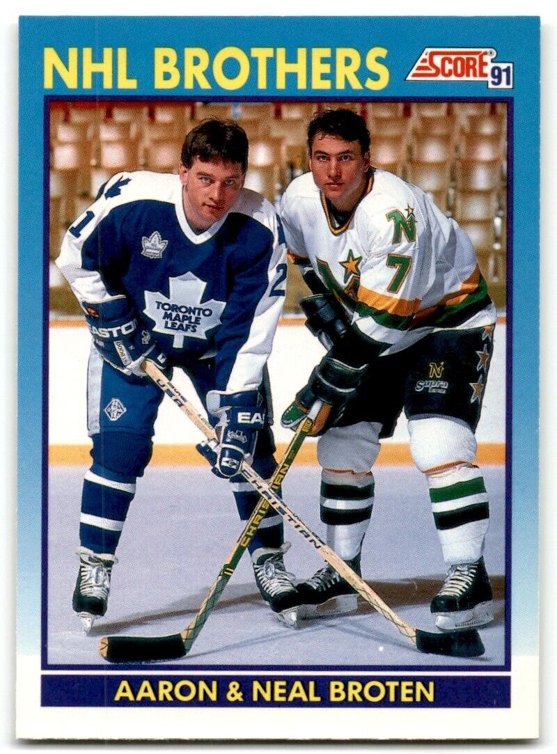 1991-92 Score Canadian NHL Brothers (Aaron Broten/Neal Broten) Toronto Maple