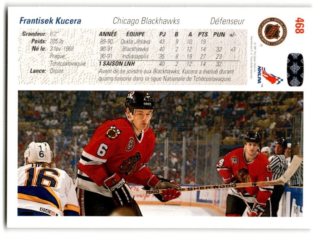 1991-92 Upper Deck Frantisek Kucera Chicago Blackhawks #468