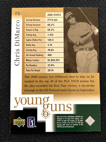 Chris DeMarco 2001 Upper Deck Young Guns golf rookie card #73