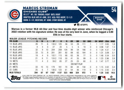 2023 Topps Marcus Stroman Chicago Cubs #54