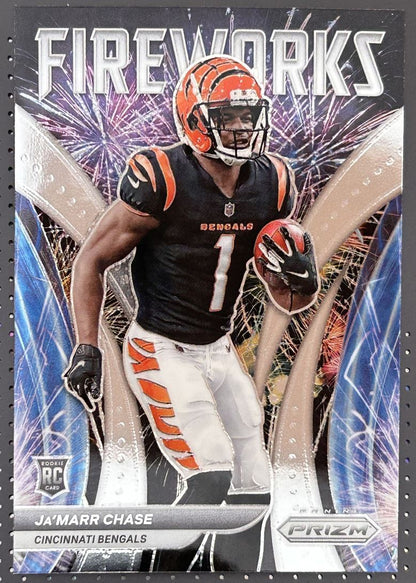 2021 Panini Prizm Fireworks Ja'Marr Chase Rookie Cincinnati Bengals #F-11