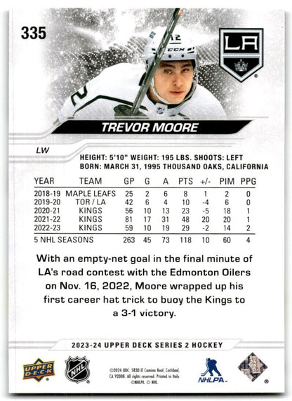 2023-24 Upper Deck Trevor Moore Los Angeles Kings #335