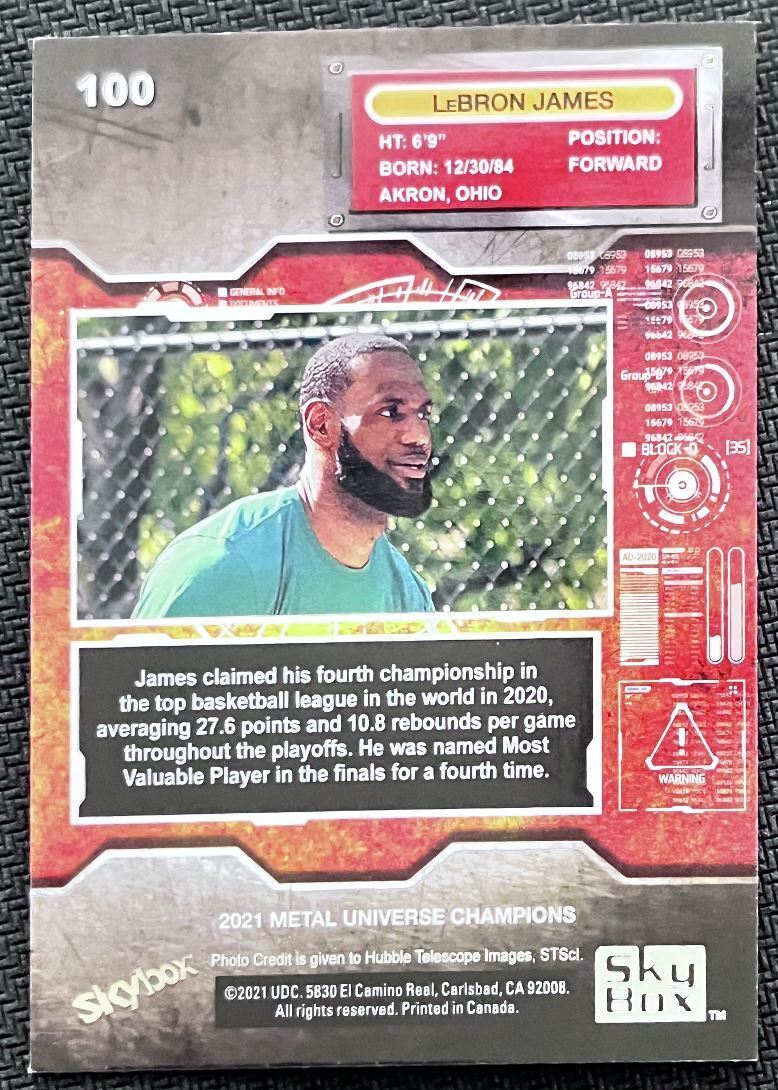 2021-22 Skybox Metal Universe Champion LeBron James #100