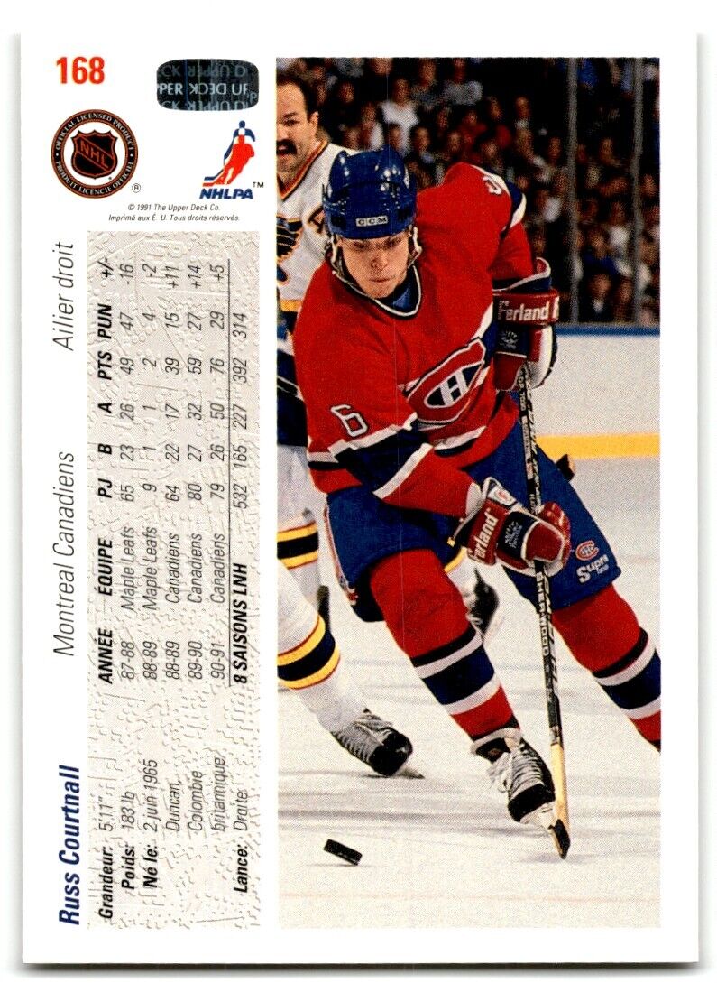 1991-92 Upper Deck Russ Courtnall Montreal Canadiens #168