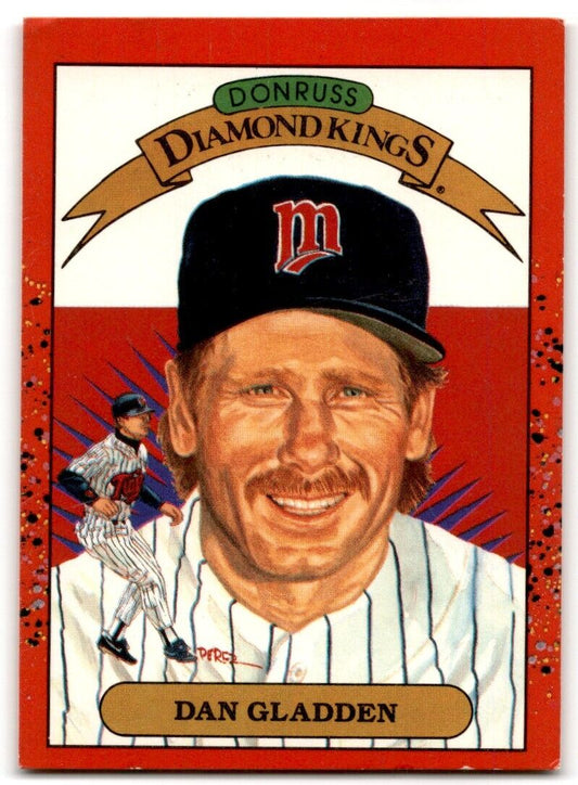 1990 Donruss Diamond Kings Dan Gladden Minnesota Twins #22