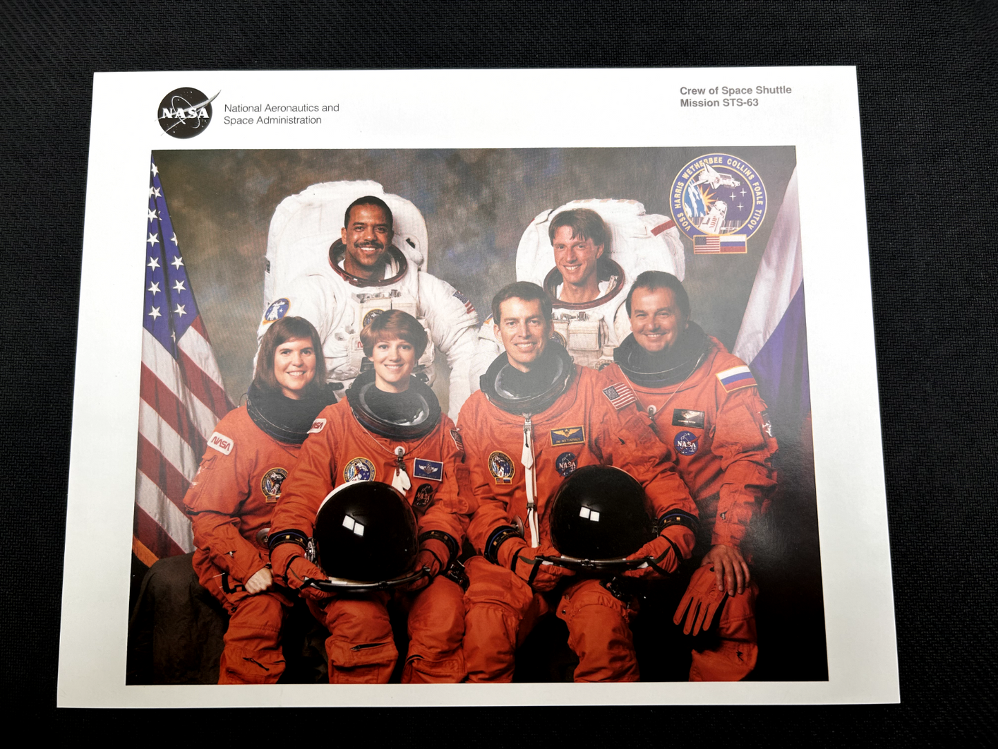 NASA Space Shuttle Mission STS-63 crew litho 8 x 10