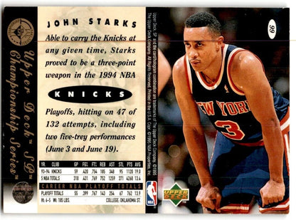 1995-96 SP Championship Series 1995 John Starks New York Knicks #99