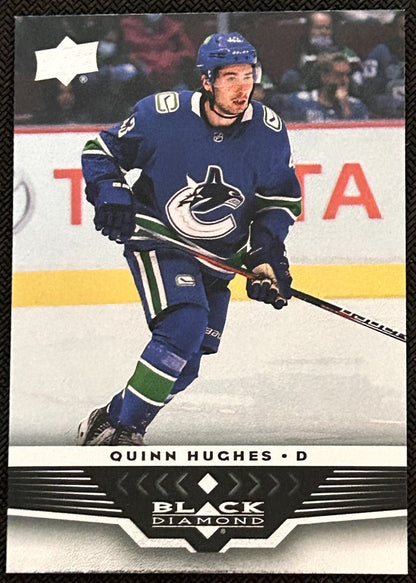 2021-22 Upper Deck 2005-06 Black Diamond Retro Quinn Hughes Vancouver Canucks