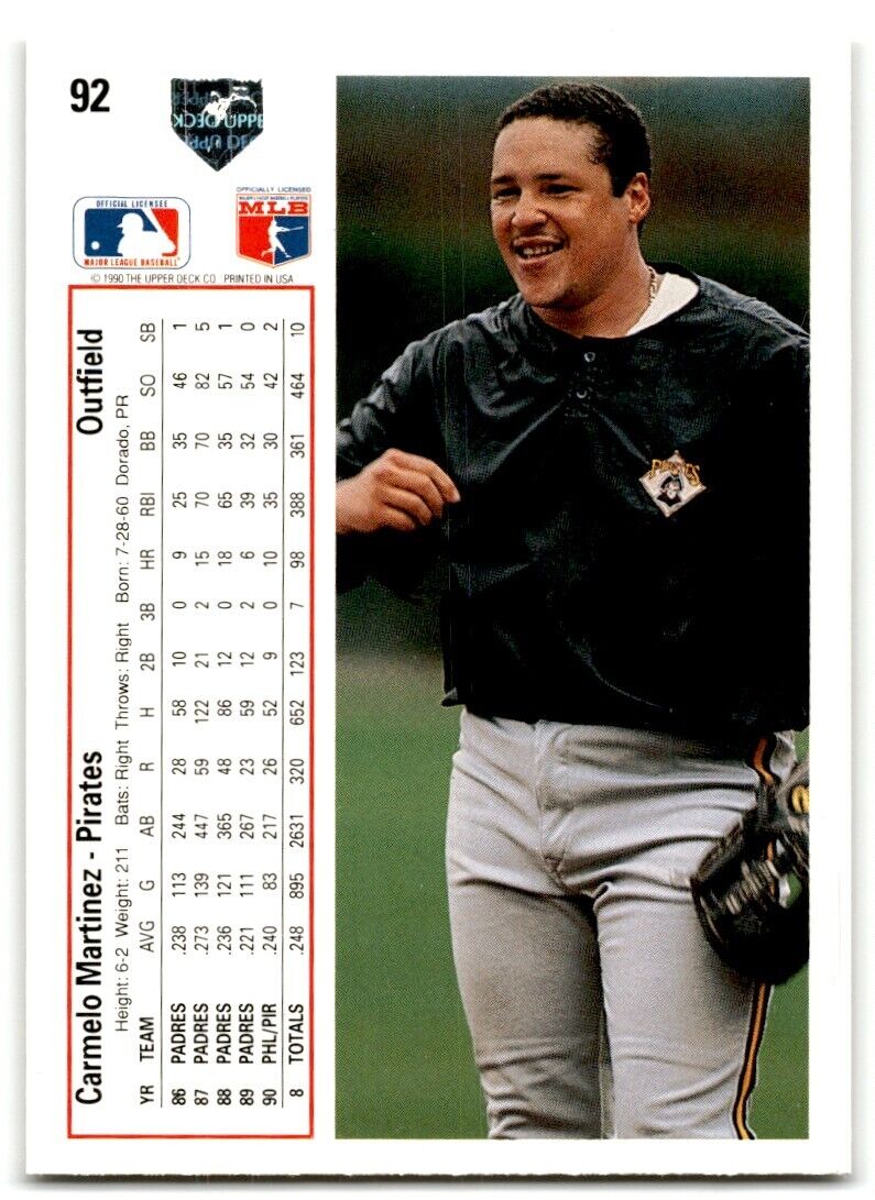 1991 Upper Deck Carmelo Martinez San Diego Padres #365