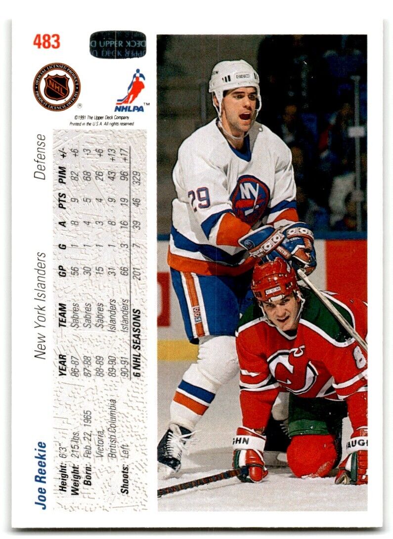 1991-92 Upper Deck Joe Reekie New York Islanders #483