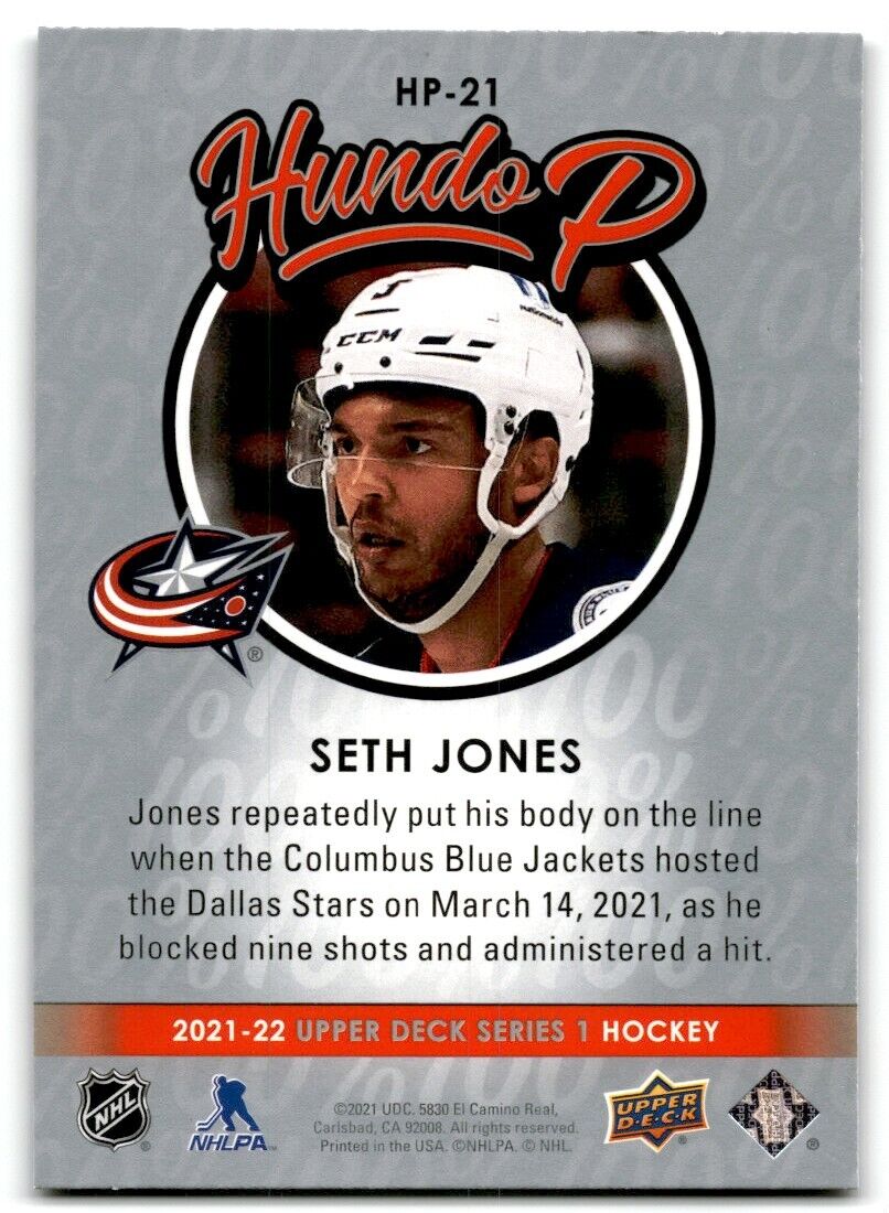 2021-22 Upper Deck Hundo P Seth Jones Columbus Blue Jackets #HP-21