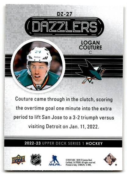 2022-23 Upper Deck Dazzlers Logan Couture orange San Jose Sharks #DZ-27