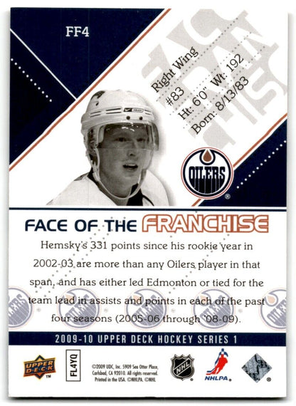 2009-10 Upper Deck Face of the Franchise Ales Hemsky Edmonton Oilers #FF4