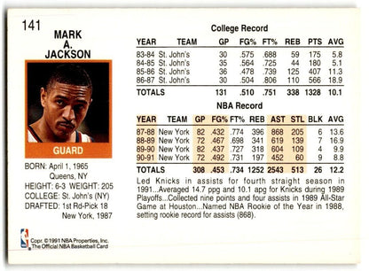 1991-92 Hoops Mark Jackson New York Knicks #141