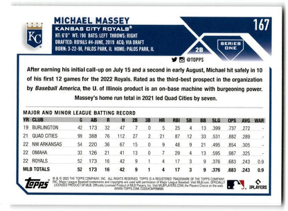 2023 Topps Michael Massey Kansas City Royals #167