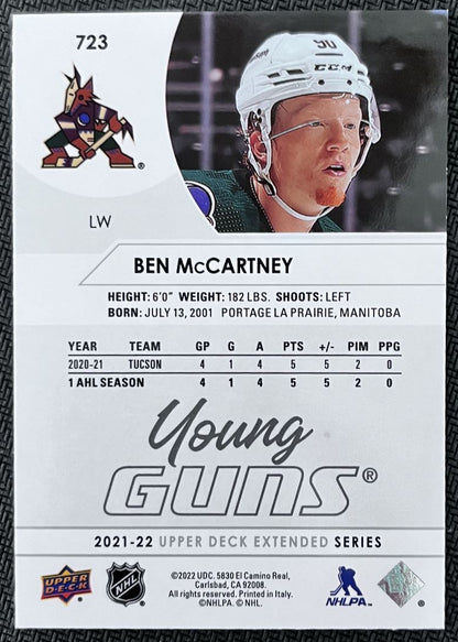 2021-22 Upper Deck Ben McCartney Rookie Arizona Coyotes #723