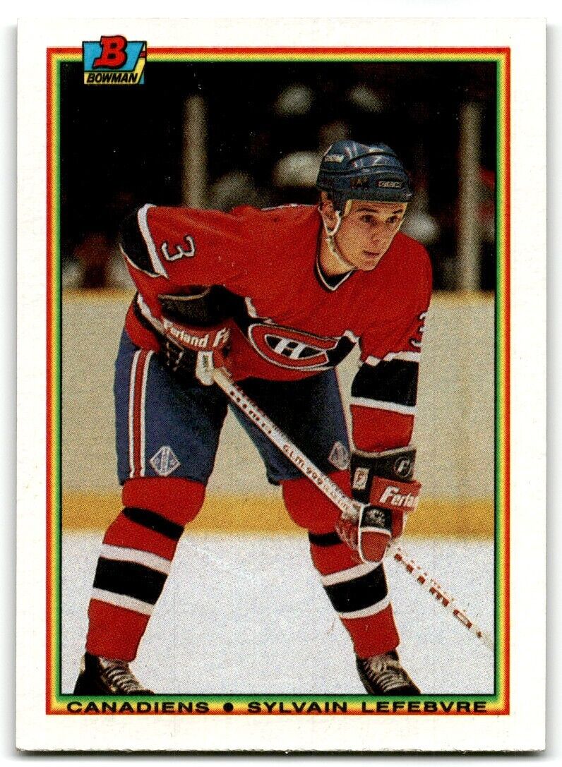 1990-91 Bowman Sylvain Lefebvre Rookie Montreal Canadiens #48