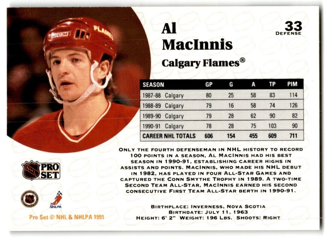 1991-92 Pro Set Al MacInnis Calgary Flames #33