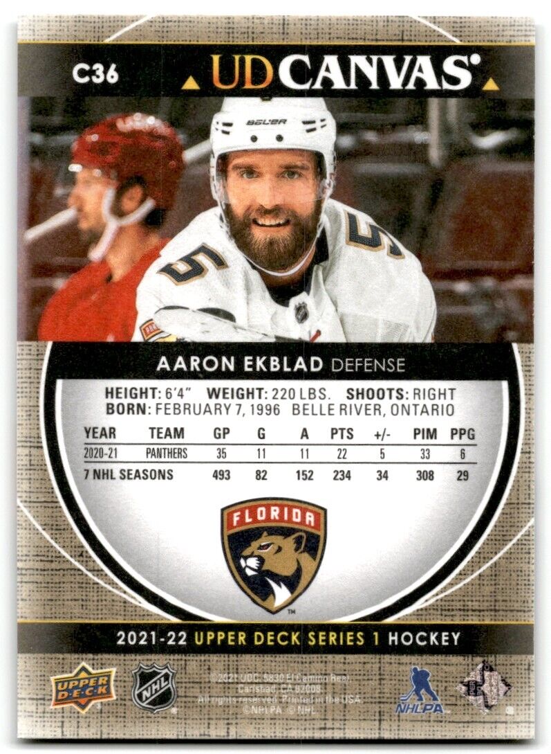 2021-22 Upper Deck UD Canvas Aaron Ekblad Florida Panthers #C36