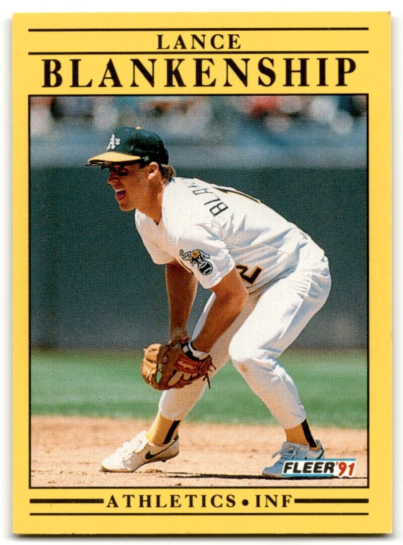 1991 Fleer Lance Blankenship Oakland Athletics #3A