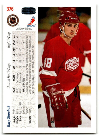 1991-92 Upper Deck Gary Shuchuk Rookie Detroit Red Wings #376