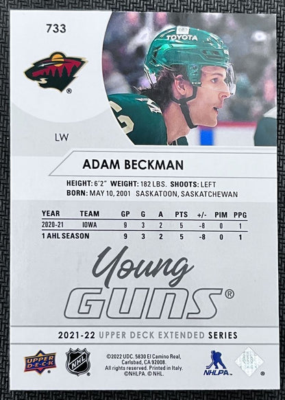 2021-22 Upper Deck Adam Beckman Rookie Minnesota Wild #733