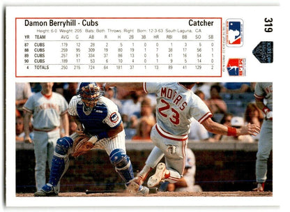 1991 Upper Deck Damon Berryhill Chicago Cubs #319