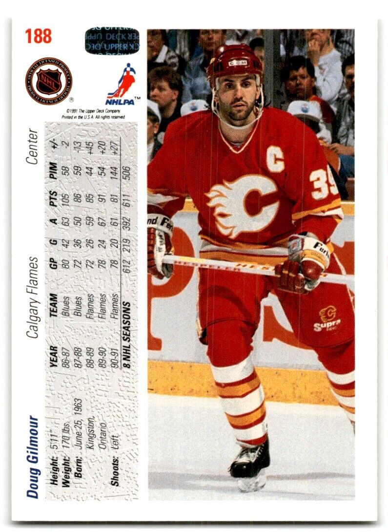 1991-92 Upper Deck Doug Gilmour Calgary Flames #188A