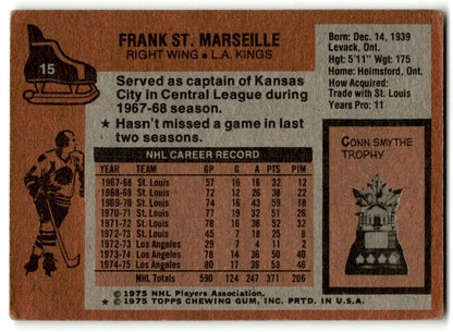 1975-76 Topps Frank St. Marseille Los Angeles Kings #15