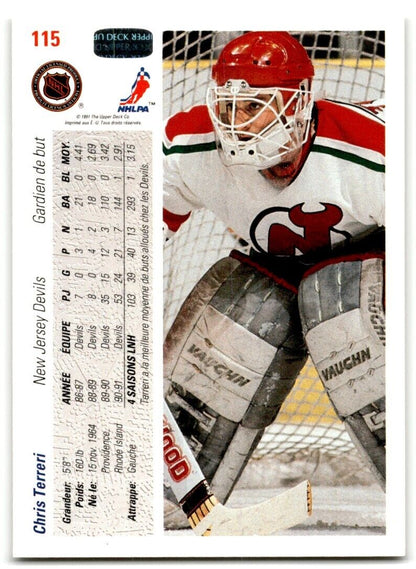 1991-92 Upper Deck French Chris Terreri New Jersey Devils #115