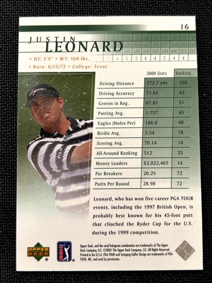 Justin Leonard 2011 Upper Deck golf #16