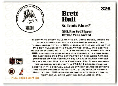 1991-92 Pro Set Brett Hull St. Louis Blues #326