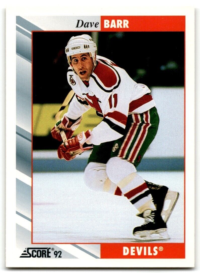 1992-93 Score Dave Barr New Jersey Devils #315