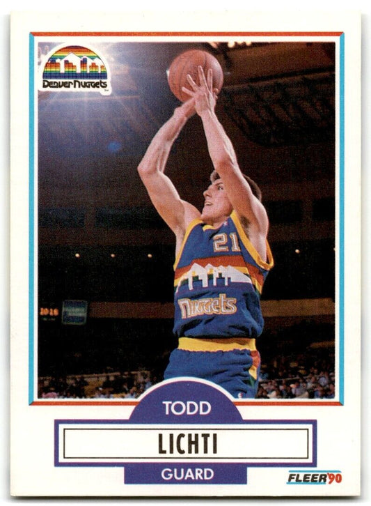 1990-91 Fleer Todd Lichti Rookie Denver Nuggets #51