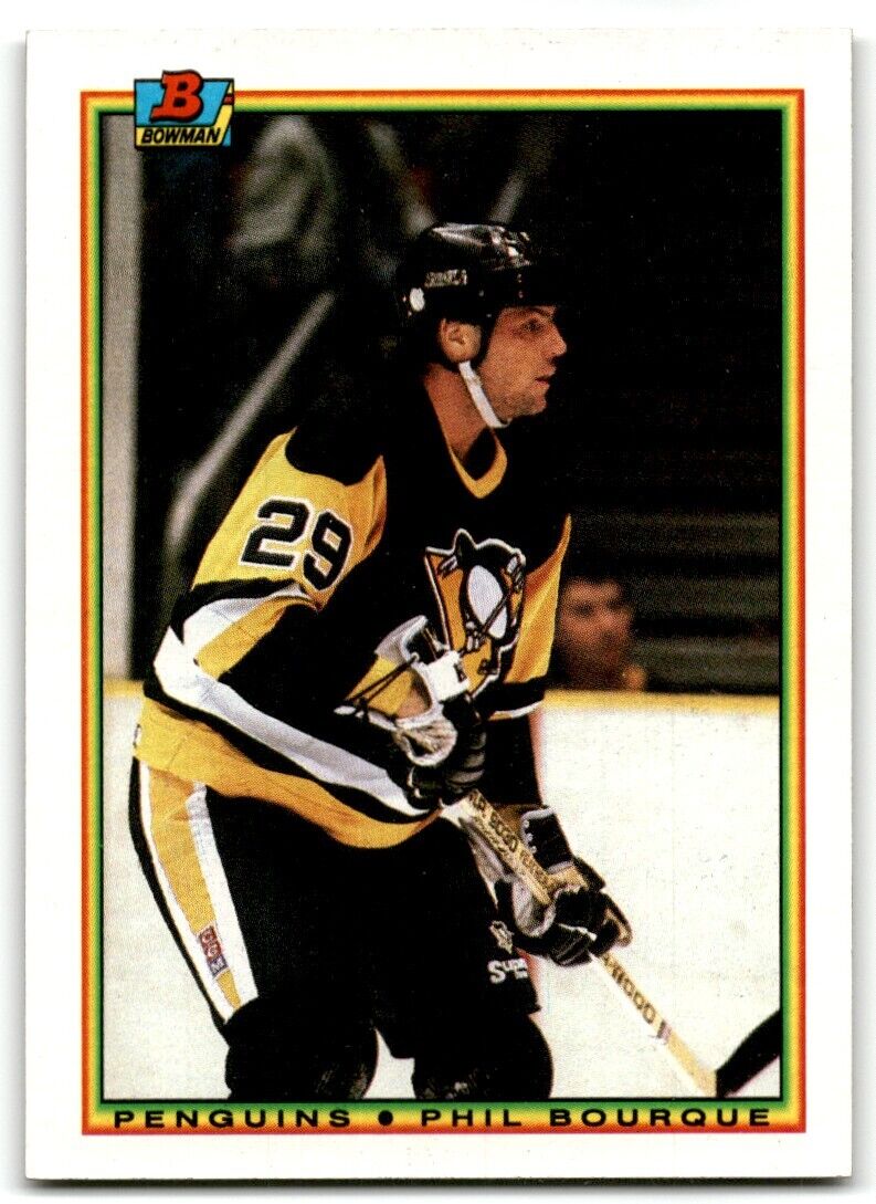 1990-91 Bowman Phil Bourque Pittsburgh Penguins #205