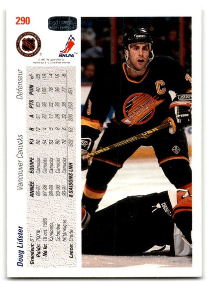 1991-92 Upper Deck Doug Lidster Vancouver Canucks #290