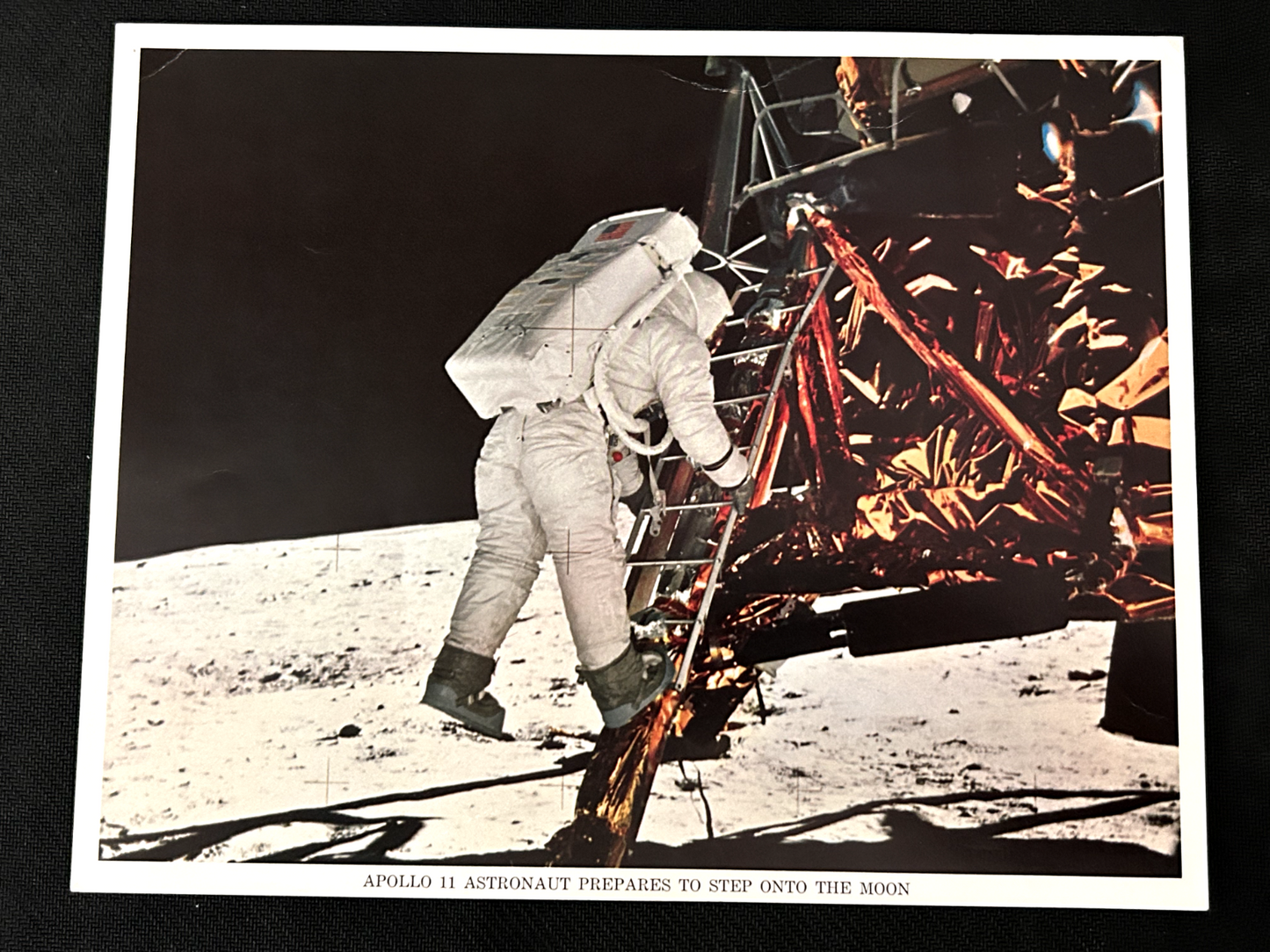 NASA APOLLO 11 ASTRONAUT PREPARES TO STEP ONTO THE MOON 8X10 litho