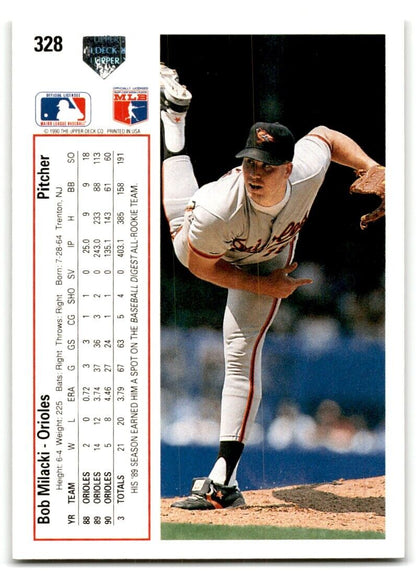 1991 Upper Deck Bob Milacki Baltimore Orioles #328