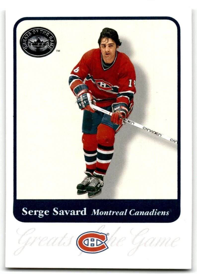 2001-02 Fleer Greats of the Game Serge Savard Montreal Canadiens #85