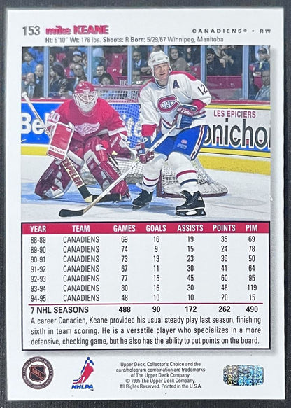 1995-96 Collector's Choice Player's Club Mike Keane Montreal Canadiens #153