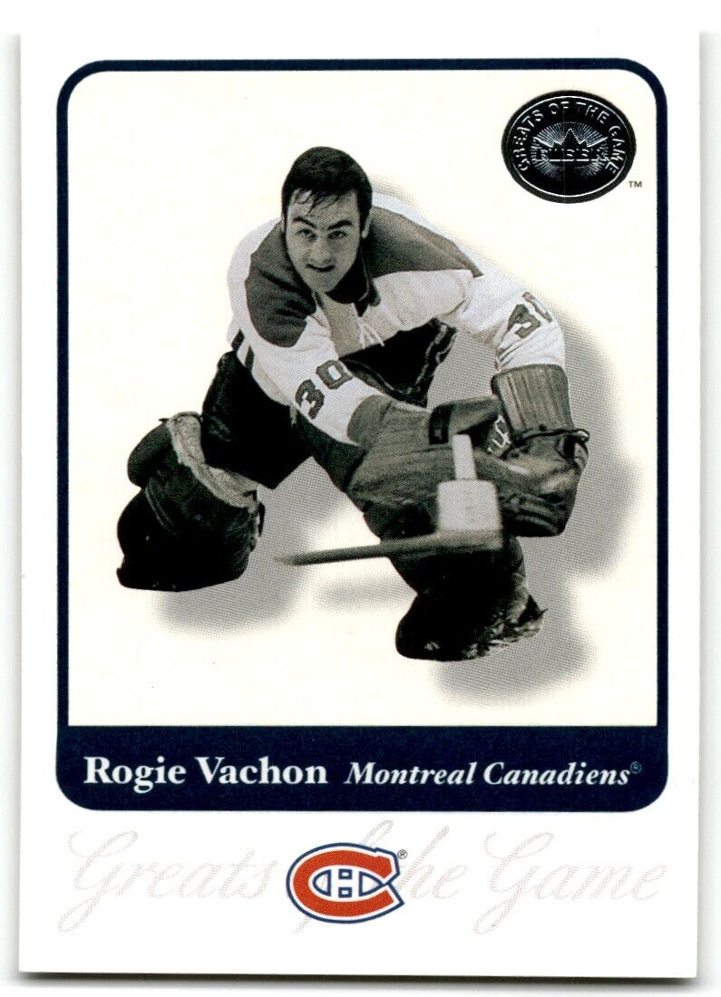 2001-02 Fleer Greats of the Game Rogie Vachon Montreal Canadiens #68