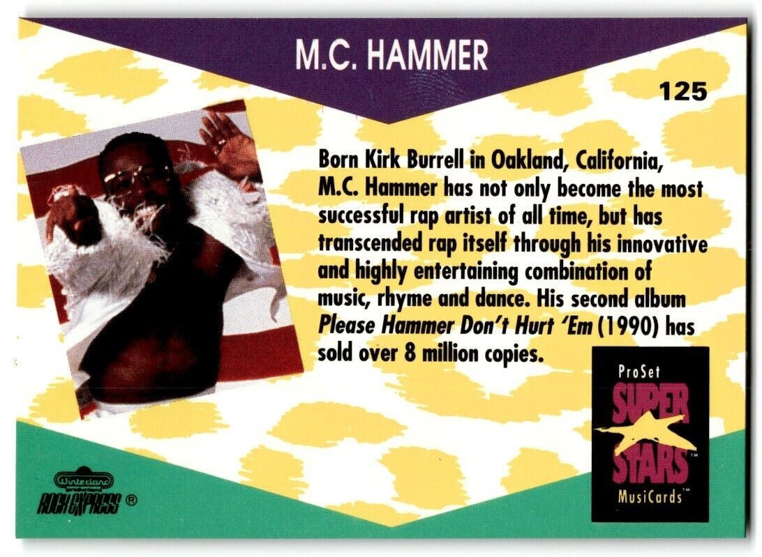 1991-92 ProSet Super Stars MusiCard M.C. Hammer #125