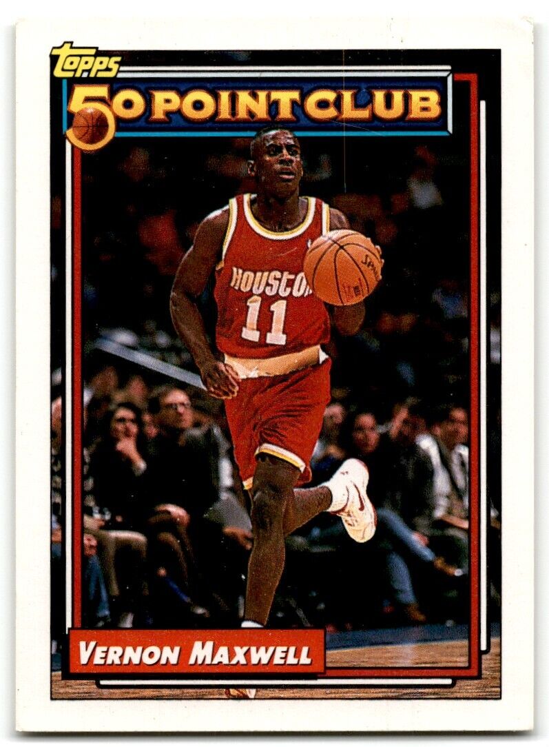 1992-93 Topps 50 points club Vernon Maxwell Houston Rockets #210