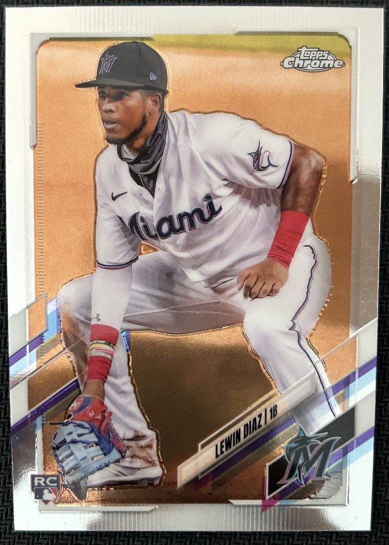 2021 Topps Chrome Lewin Diaz Rookie Miami Marlins #83