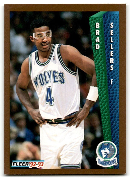 1992-93 Fleer Brad Sellers Minnesota Timberwolves #382