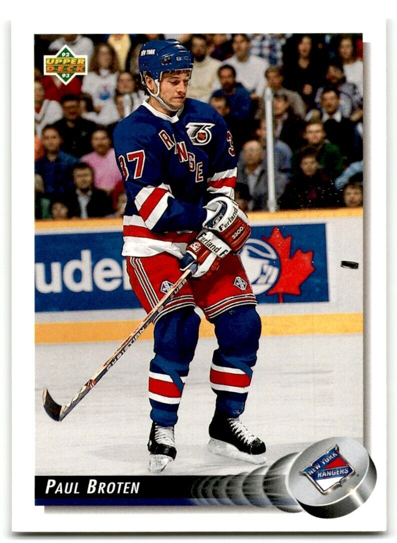 1992-93 Upper Deck Paul Broten New York Rangers #148