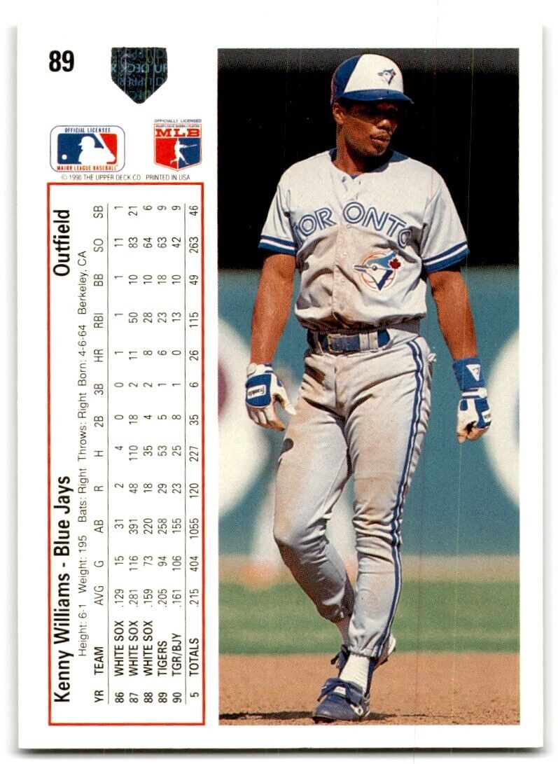 1991 Upper Deck Kenny Williams Toronto Blue Jays #89