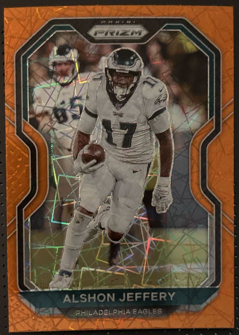 2020 Panini Prizm Orange Laser Alshon Jeffery Philadelphia Eagles #167 Parallel