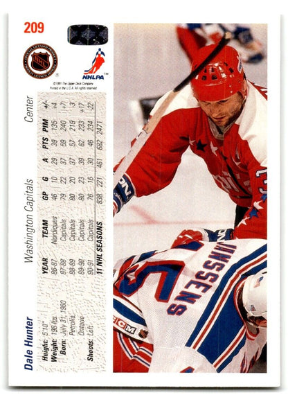 1991-92 Upper Deck Dale Hunter Washington Capitals #209